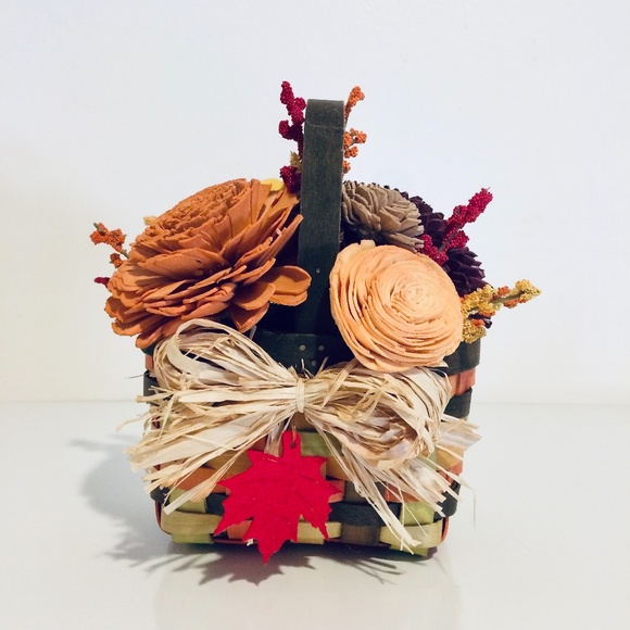 Autumn Sola Wood Flower Basket Decor Halloween - Picture 2 of 8